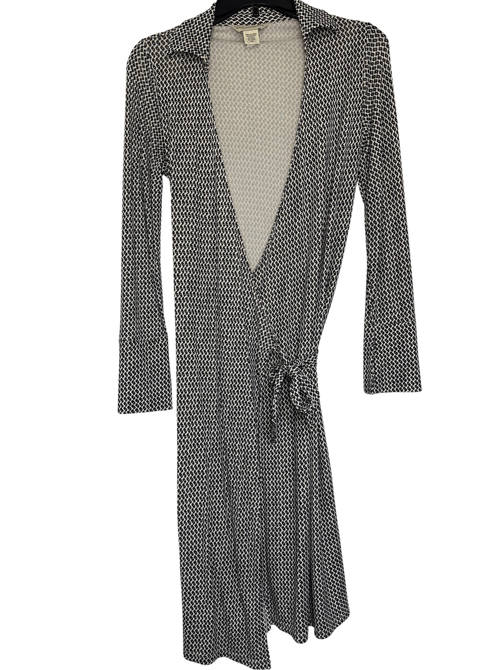 Banana Republic Black White Geometric Wrap Dress XS True Wrap